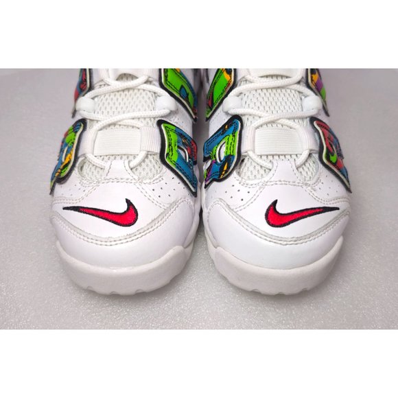 Nike Air More Uptempo GS Peace Love Swoosh Colorful White Mid-Top Sneakers 4Y - Picture 7 of 13